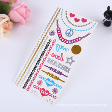 Fashion Custom Glitter Floral Skin Safe Self Adhesive Body Temporary Tattoos Sticker